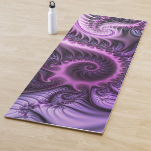 Vivid Abstract Cool Pink Paars Fractal Art Spiral Yogamat
