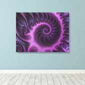 Vivid Abstract Koel Roze Paars Fractal Triptych Canvas Afdruk (Insitu (Houten vloer))