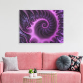 Vivid Abstract Koel Roze Paars Fractal Triptych Canvas Afdruk (Insitu (Woonkamer))