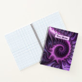 Vivid Abstract Roze Paars Fractal Art Spiral Name Notitieboek (Binnen)