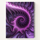 Vivid Abstract Roze Paars Fractal Art Spiral Name Notitieboek (Achterkant)