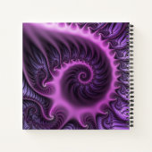 Vivid Abstract Roze Paars Fractal Art Spiral Name Notitieboek (Achterkant)