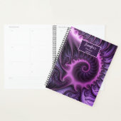 Vivid Abstract Roze Paars Fractal Art Spiral Name Planner (Display)