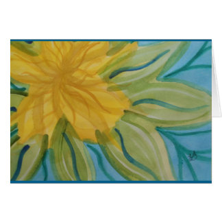 Vivid abstract waterverf gele bloem