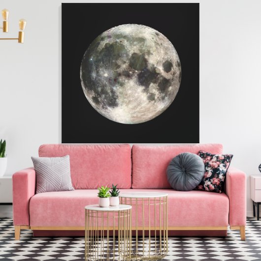 Vivid Afbeelding van de maan Canvas Afdruk (Insitu (Woonkamer))