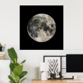 Vivid Afbeelding van de maan Poster (Thuiskantoor)