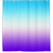 Vivid Aqua Blue White en Indigo Paars Ombre Douchegordijn (Voorkant)