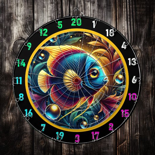 Vivid Aquarium Betta Dartboard Decor Dartbord