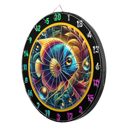 Vivid Aquarium Betta Dartboard Decor Dartbord (Voorkant Rechts)