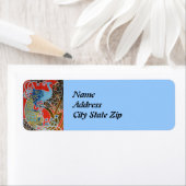 Vivid Art Nouveau Peacock Etiket (Insitu)