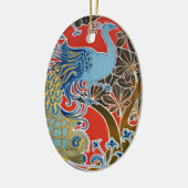 Vivid Art Nouveau Peacock Keramisch Ornament (Links)