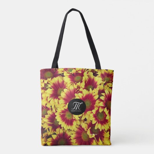 Vivid Autumn Red Yellow Mini Sunflower Tote Bag (Achterkant)