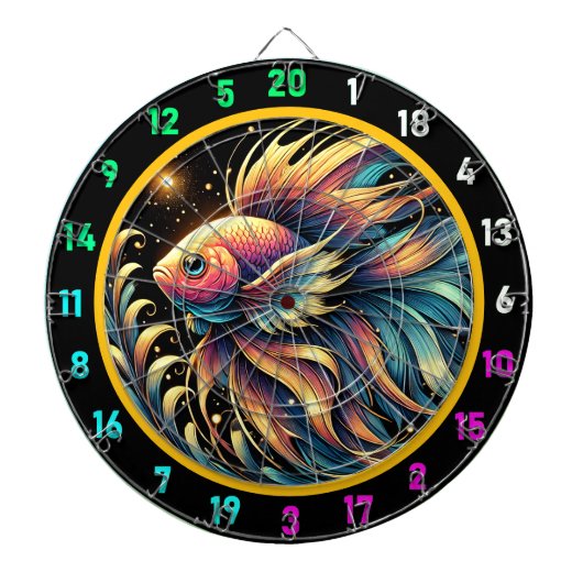 Vivid Betta Fish Dartboard Charm Dartbord (Voorkant)