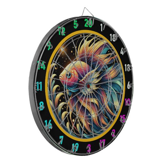 Vivid Betta Fish Dartboard Charm Dartbord (Voorkant Links)