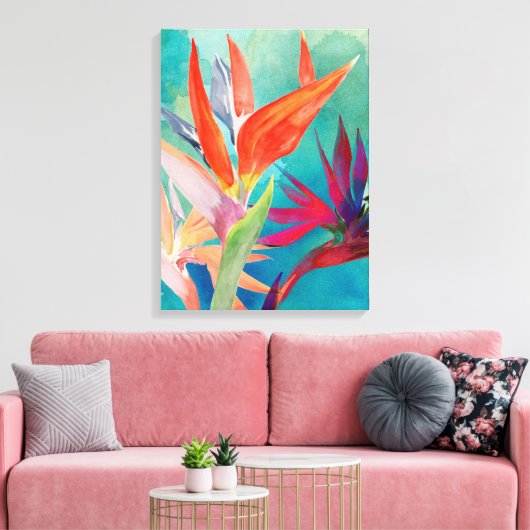 Vivid Birds of Paradise Canvas Afdruk (Insitu (Woonkamer))