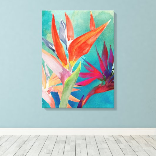 Vivid Birds of Paradise Canvas Afdruk (Insitu (Houten vloer))
