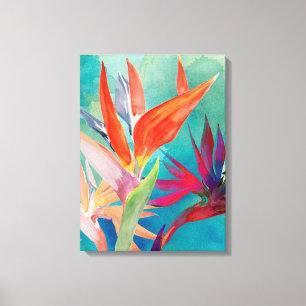Vivid Birds of Paradise Canvas Afdruk