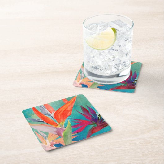 Vivid Birds of Paradise Kartonnen Onderzetters (Insitu)