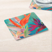 Vivid Birds of Paradise Kartonnen Onderzetters (Schuin)