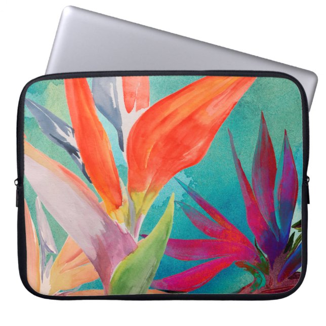 Vivid Birds of Paradise Laptop Sleeve (Voorkant)