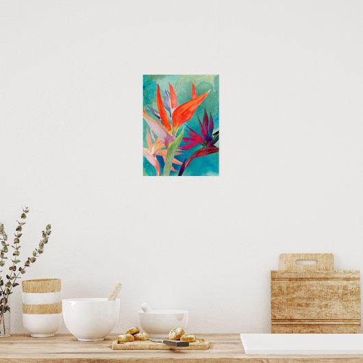 Vivid Birds of Paradise Poster (Keuken)