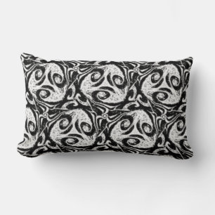 Vivid Black en White Abstract Cozy Kussen