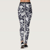 Vivid Black & White Abstracte Yoga Pants Leggings (Achterkant)