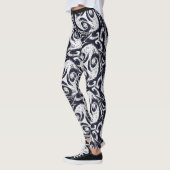 Vivid Black & White Abstracte Yoga Pants Leggings (Links)