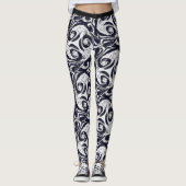 Vivid Black & White Abstracte Yoga Pants Leggings (Voorkant)