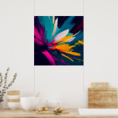 Vivid Bloom – Explosive Abstract Floral Energy Poster (Keuken)