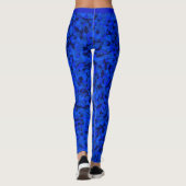 Vivid Blue Chic Camouflage Patroon Aangepast monog Leggings (Achterkant)
