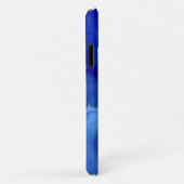 Vivid Blue-gemarmerde alcoholinkt monogram Case-Mate iPhone Case (Achterkant/rechts)