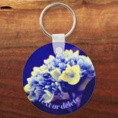 Vivid Blue Hydrangea Flower Personalized Sleutelhanger (Voorkant)