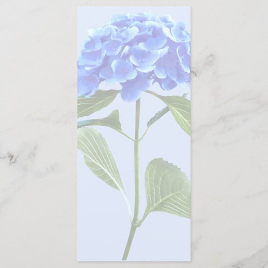 Vivid Blue Hydrangea Wedding Menu (Achterkant)