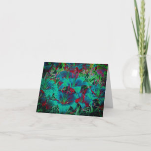Vivid Blue Lilies Floral Art Note Kaart