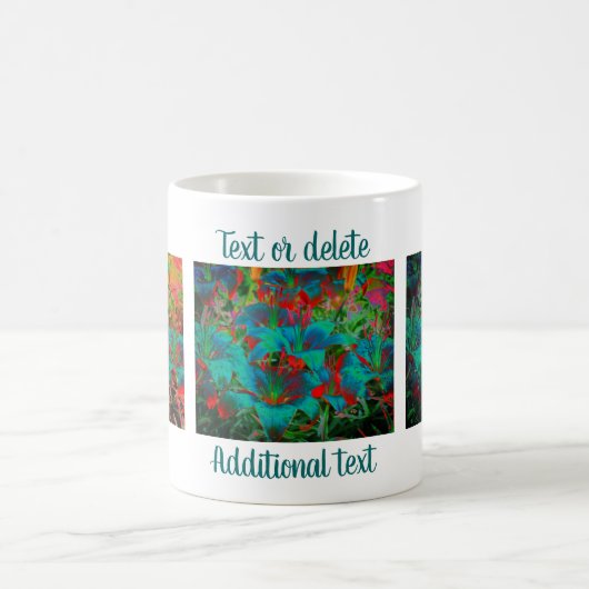 Vivid Blue Lilies Floral Art Specialized Koffiemok (Center)