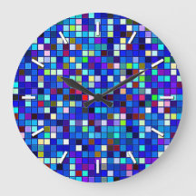 Vivid Blue Multicolored Square Tegels Patroon