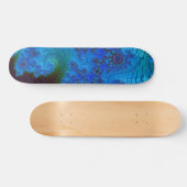 Vivid Blue Nautical look Fractal Zee Flowers Persoonlijk Skateboard (Horizontaal)