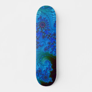 Vivid Blue Nautical look Fractal Zee Flowers Persoonlijk Skateboard
