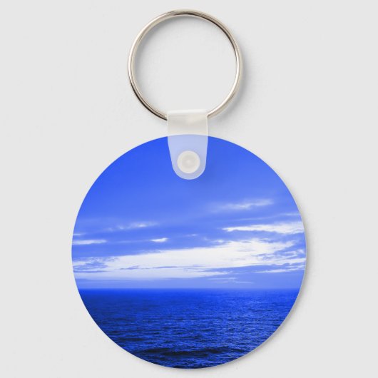Vivid Blue Ocean Sunset Sky Sleutelhanger (Voorkant)