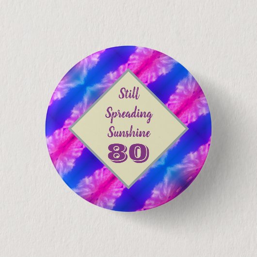 Vivid Blue Pink Milestone Celebration (80 dagen) Ronde Button 3,2 Cm (Voorkant)