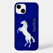 Vivid Blue Silver Horse Case-Mate iPhone Case (Achterkant)