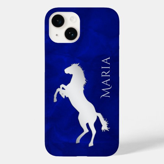Vivid Blue Silver Horse Case-Mate iPhone Case (Achterkant)