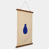 Vivid blue vases hangend wandkleed (Gebogen)
