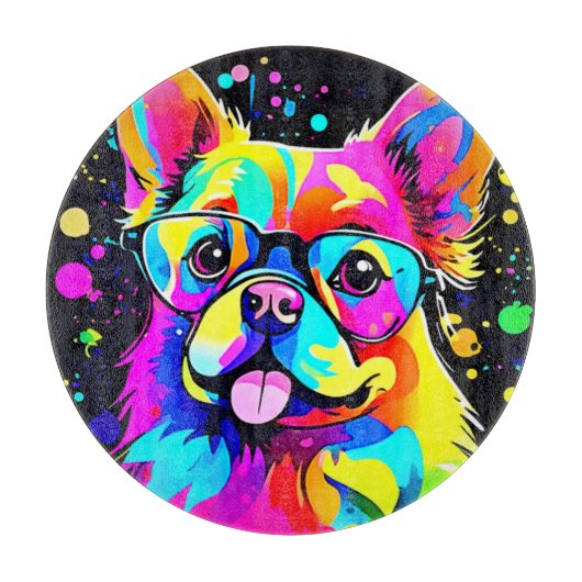 Vivid Canine Vibes Design Snijplank (Voorkant)