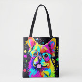Vivid Canine Vibes Design Tote Bag (Voorkant)