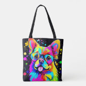 Vivid Canine Vibes Design Tote Bag (Achterkant)