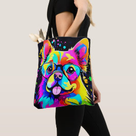 Vivid Canine Vibes Design Tote Bag