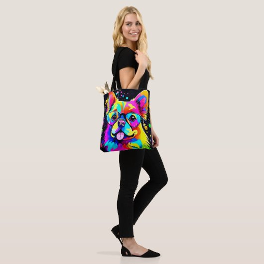 Vivid Canine Vibes Design Tote Bag (Op model)