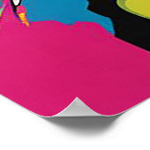 "Vivid Cat Art - Kleurrijke Feline Face" Poster (Hoek)